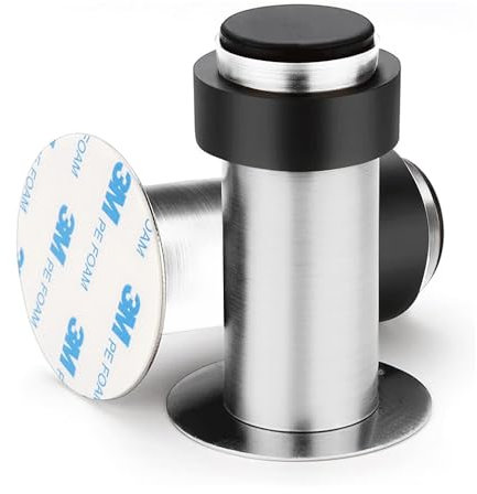 CKLHCFF Butée de porte en acier inoxydable, argenté, 6 cm, montage mural, 1 pièce