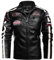 HonunGron Motorrad Vintage Reitjacke, Motorrad Jacke Herren Leder Wasserdicht Motorradjacken für Herren mit Reißverschlusstaschen Geeignet für Alle Jahreszeiten (Schwarz,L)