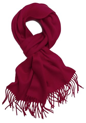 Moschen Bayern Damenschal Kaschmirschal Damen Schal Wolle Kaschmir Cashmere Schal Winterschal Wollschal - Rot Bordeauxe