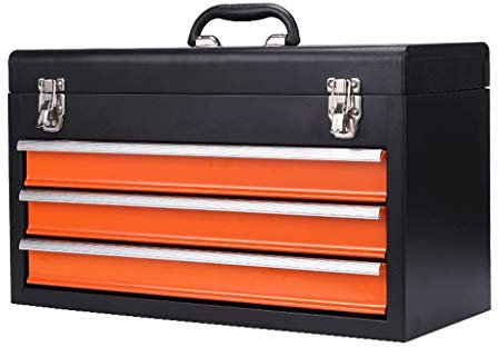Snowflyk Tool Box Storage Drawer Ball-Bearing Tool Box Steel Toolbox/Chest Household Tools and Consumer Storage Metal B (A 3 drawers)