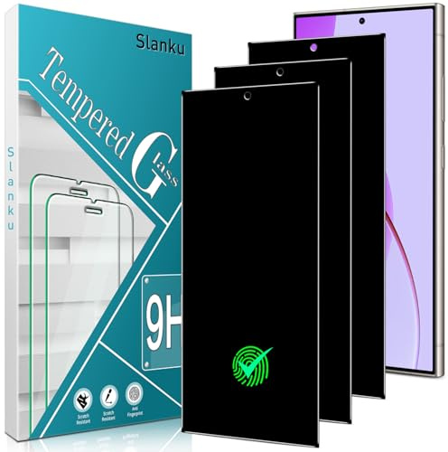 Slanku 3 Stück Sichtschutz Schutzfolie für Samsung Galaxy S24 Ultra | Panzer Schutz Glas Anti-Spy, 9H Härte, HD Displayschutzfolie, Anti Kratzer