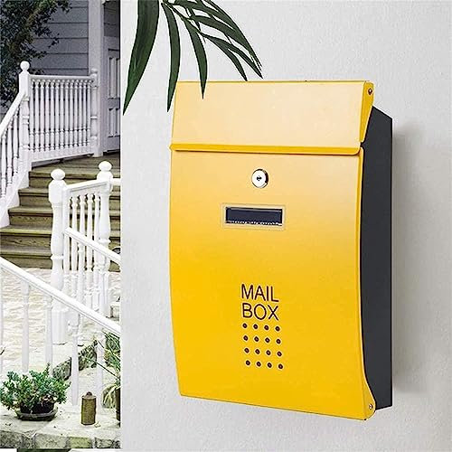 Wall-Mount Mailbox Mailbox protable postbox Wall Mounted Mailbox Galvanized Steel Post Box Creative Letter Box Waterproof Drop Box Suggestion Box 26x8.5x32cm Mail Boxes Perfect use