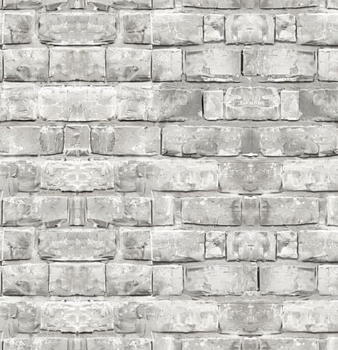 JIAOQSS Selbstklebende Tapete Retro Grauer Ziegel Mustertapete Klebefolie Möbel Muster Tapeten Klebetapete Vinyl Wrap Wandtapete Wohnzimmer Schlafzimmer Möbelfolie Bunt Wasserdicht Wallpaper