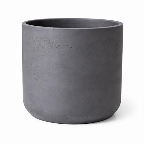 Finestgreen Charlie Pflanzgefäß Schwarz XL | Blumentopf für Innen- und Außenbereich, Frostfest, UV-Beständig, wasserdicht | Blumenkübel Betonoptik