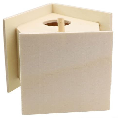 Casa de pájaros de madera natural perfecta para proporcionar un refugio seguro para la vida silvestre local en jardines (B)