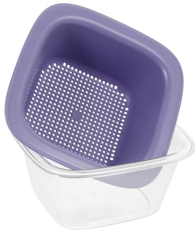 GRIRIW Panier à Fruits et Légumes, Passoire Fine à Double Couche en Pp et Pet, Égouttage Rapide, Cuisine Intérieure, Usage Quotidien
