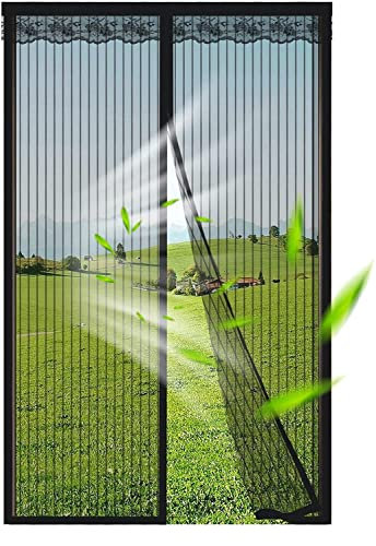 Mosquitera magnética plegable para puertas, 120 x 210 cm, cortina de malla antiinsectos para sala de estar, balcón, pasillo