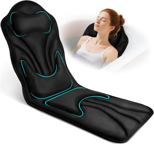 Atsuwell Full Body Bath Pillow for Bathtub, Ergonomic Bathtub Cushion for Neck, Waist, Hip Support, Luxury 3D Mesh Shower Pillow with Non-Slip Suction Cups & Dual Hooks, Pressure Relief, 51'' x17''