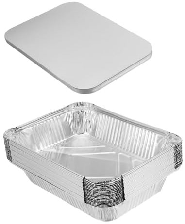 MAGICLULU 20juegos Fiambrera De Papél De Aluminio Bandejas De Aluminio Para Alimentos Cajas De Para Hornear Pan Para Pasteles Barbacoas y Envoltorios De Desechables