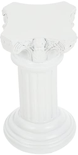 Ipetboom Roman Pillar Sculpture Large Round Resin Pillar Adornment White Artistic Home Ornament for Indoor Decoration