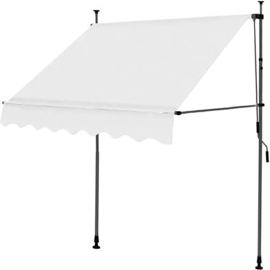 Générique Store banne rétractable Manuel pour terrasse, Hauteur réglable, sans perçage, autoportant avec manivelle, Pliable – Largeur 4 m (157,48 po) – Idéal pour la Protection Solaire