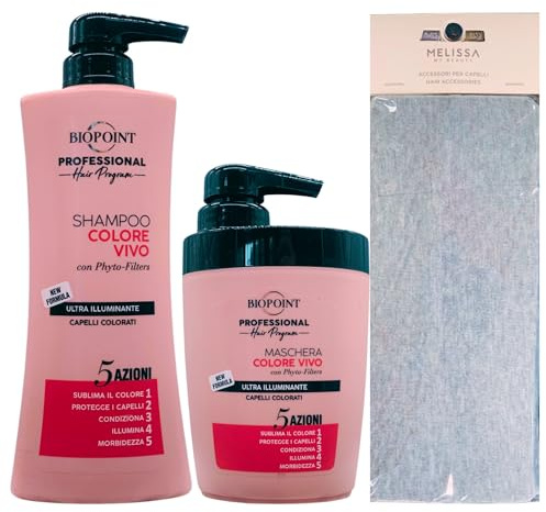 SET COLORE VIVO: Shampoo Ultra Illuminante, Per Capelli Colorati 400ml + Maschera Ultra Illuminante 300ml + Fascia Per Capelli (Colori Assortiti)