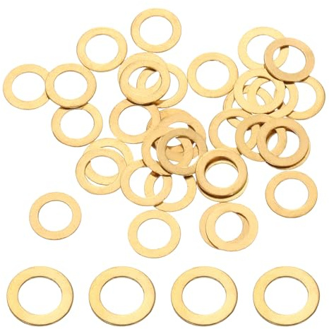 PATIKIL Rondella Piatta In Ottone M6, 100 Pezzi 6mm DI 10mm DE 0.5mm Spessore Rondelle Metriche Anello Di Tenuta Metallico Per Viti Bulloni Fabbriche Progetti Domestici E All'aperto