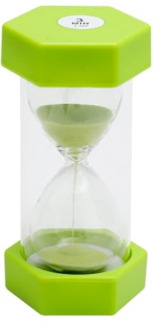 Sablier de 3 Minutes, Outil pédagogique pour Enfants avec Design Antichoc sablier en Verre idéal pour la Gestion visuelle du Temps dans Les Jeux en Classe à la et au Bureau