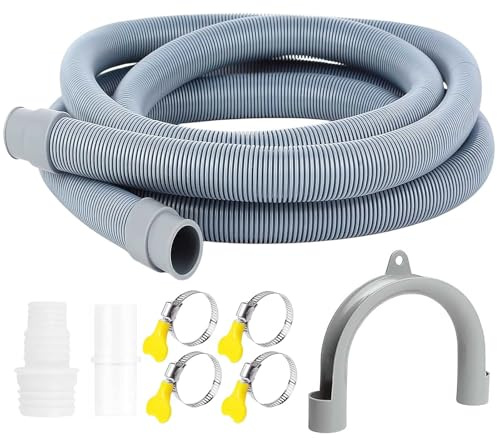 Dräneringsslangar 3 m för tvättmaskiner, avloppsslang för diskmaskin, dräneringsslang förlängningsslang, avloppsslang, diskmaskinsslang för diskmaskin (2 m)
