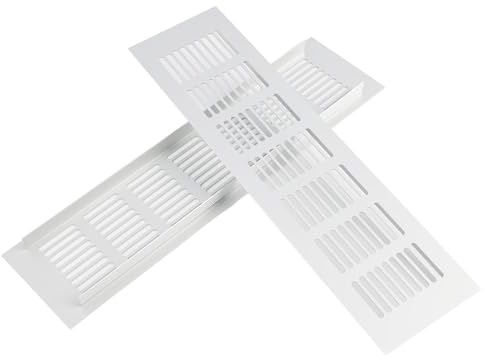 Vent Cover for Walls, Aluminum Alloy Air Vent Grille Cover for Kitchen Plinth Vent, Durable Vent Grilles, Moisture-Proof Ventilation for Cabinets, Radiator Grill, Easy Installation, 80x300mm