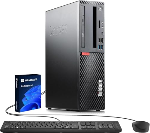Lenovo ThinkCentre M720s SFF - Ordenador de sobremesa (Intel Pentium Gold G5400, 16 GB de RAM, SSD 256 GB, Wi-FI, Bluetooth, teclado QWERTY US, Windows 11 Pro (Reacondicionado)