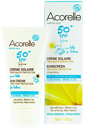 Acorelle – crema solar bebé 50 + Bio – Patines para los Mandos en Francia – precio por unidad