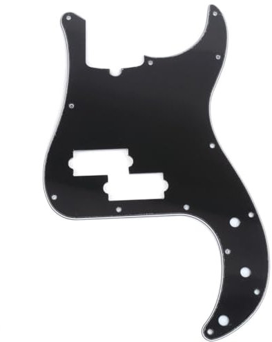 Musiclily Pro 13 Löcher P Bass Pickguard Schlagbrett für 4-Saiter American Precision Bass, 3 lagig Schwarz