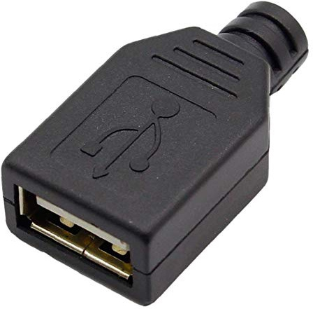 10pcs USB Type A Mâle USB Femelle 4 Broches Fiche EMBROCHABLE Avec Couvercle En Plastique Noir De Type A Kits DIY