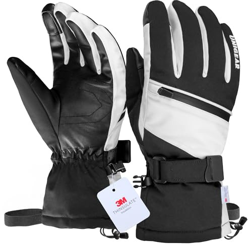 Unigear Guantes de Esquí Impermeable Super Cálido Calientes Nieve Snowboard Pantallas Táctiles Anti-Viento Antideslizante Esquiar Acampada y Senderismo Ciclismo Deportes Invierno Unisex
