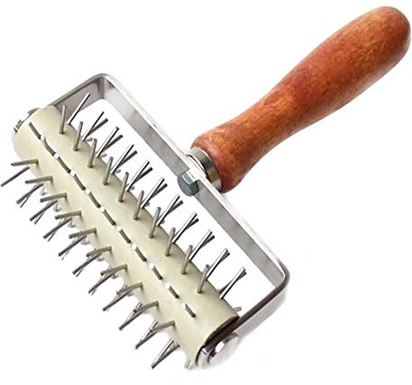 Pizza Trou Perforateur, Acier Inoxydable Pâte Perforateur Rouleau avec Poignée en Bois Pain Tarte Pizza Pâtes Pâtisserie Trous Fabriquant DIY Cuisson Outil