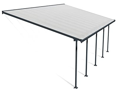 Canopia by Palram Terrassenüberdachung Alu Feria 4X7.87 Polycarbonat Hohlkammerplatten Pergola 787 x 385 cm Grau zur Überdachung ihrer Terrasse