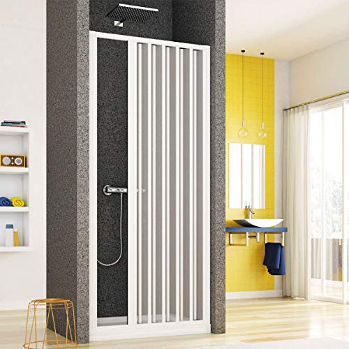 Yellowshop. - Porta nicchia a Soffietto in PVC 1 Anta Semitrasparente Doccia Bagno Modello Katia (Cm 120)
