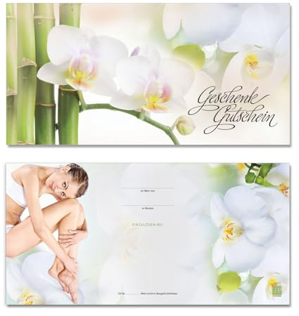 GESCHENKGUTSCHEINcom by POS-HAUER. 50 Gutscheine. Blanko zum Selbstausfüllen. Für Kosmetikinstitut Wellness Spa. Kosmetikgutscheine.