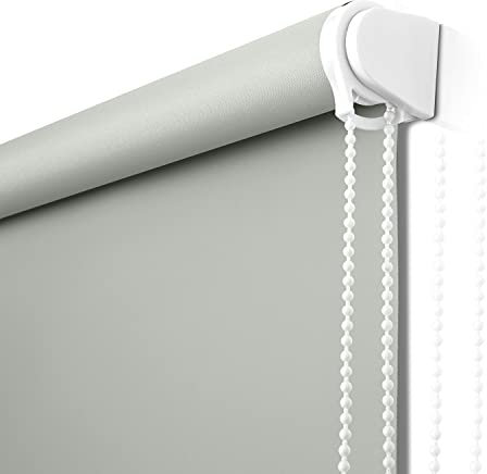 NUTRO CHILL Roller Shades for Windows, Thermal Insulated Fabric Window Blackout Blinds for Home, Hotel, Restaurant, Office (23 W x 68 L,Light Grey)