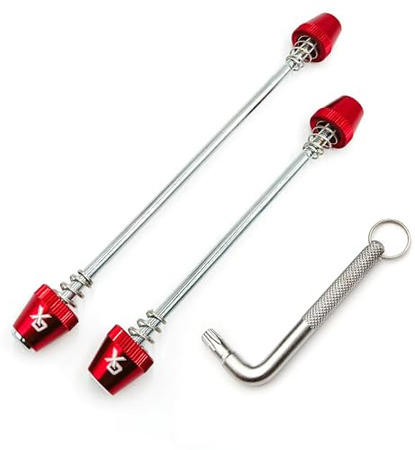 ONIPAX Fahrrad Anti-Diebstahl Schnellspanner Set Stahl Alu 7-Lobe Key | Stahl und Alu, Pendler Stadtverkehr, Schutz vor Raddiebstahl, Festes Feder-System ohne Teilverlust