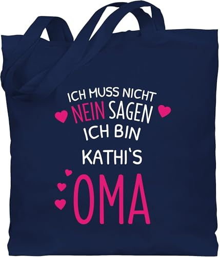 Geschenk mit Namen personalisiert by Shirtracer - Baumwolltasche - Großmutter - Ich muss nicht Nein sagen ich bin die Oma mit Name