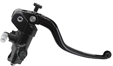 Pompa Freno Forgiata 19X18 Con Corpo Pompa Anodizzato Nero, Leva Fissa Lunga Nera (Pomello+Leva) per Honda CBR 600 RR dal 2005 al 2006, CC 600