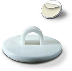 Pokornys - 20x selbstklebende Haken mit Öse I Deckenhaken weiß I Haken selbstklebend 20mm Durchmesser I Klebehaken extra stark I kleben statt bohren