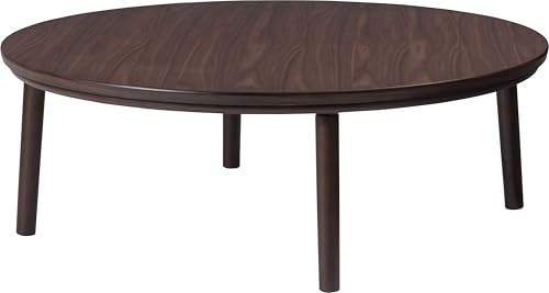 パレットライフ PaletteLife Kotatsu Round Table, Japanese Heated Center Table, 100V Electric Heater, Brown, 43.3 in (110cm), Coffee Table, Flat Carbon Heater with Temperature Control Knob, BLK-311BR