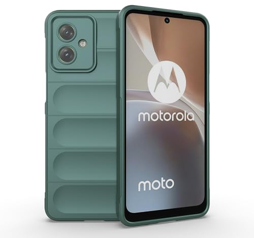 ESTH® Funda Silicona Líquida para Motorola Moto G54 5G con Protección Antigérmenes, Carcasa Antichoque de Grado Militar con Revestimiento de Microfibra Suave, Verde
