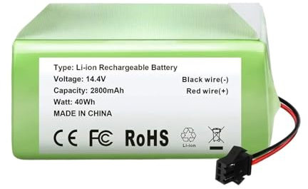RAYPUR Batería De Aspiradora De Iones De Litio De 14,4 V Y 2800mAh. Compatible con Conga Excellence 990 1090. Compatible con Deebot N79S N79 DN622