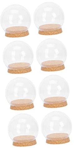 TOPBATHY Couvercles Verre Avec Socle LièGe 8 PièCes Cloche Verre Transparent Pour DéCoration Fleurs PréServéEs Accessoires Maison
