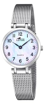 LOTUS Reloj Mujer Analógico de Acero Inoxidable 316l Plateado | Movimiento de Cuarzo, Cristal Mineral de Alta Resistencia, Resistente al Agua 5 ATM, Special Prices 18959/1
