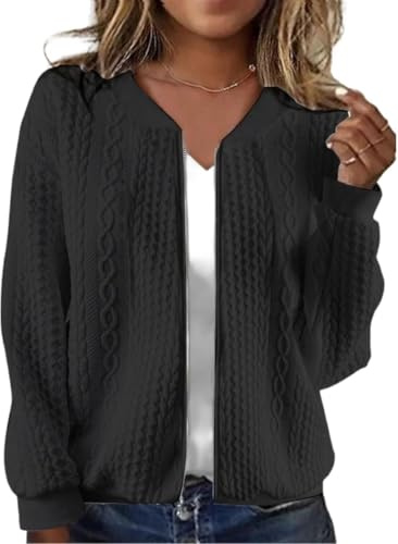 Women's Zip up Sweatshirt Jacket Stand Collar Casual Coat with Pockets