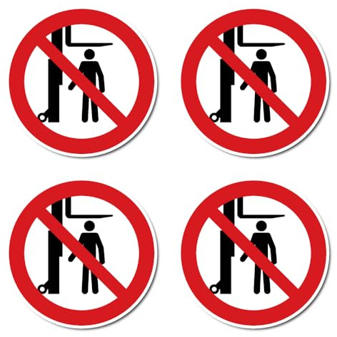 No colocar bajo carretilla elevadora/carga. Signo de prohibición. Cumple con la norma DIN EN ISO 7010 / ASR A1.3