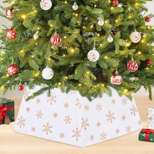 Base Albero di Natale, Ø65cm Paillettes Peluche Finta Pelliccia Albero di Natale Gonna Pieghevole Supporto per Giardini Interni ed Esterni