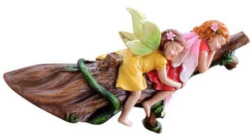 BEBEMOKO Statue Für Home Decoration Schlafende Blumenfee Figur Resin Garten Skulptur Kreative Tischdeko Für Büro Und Wohnräume Festliche Gartenfigur Landschaften