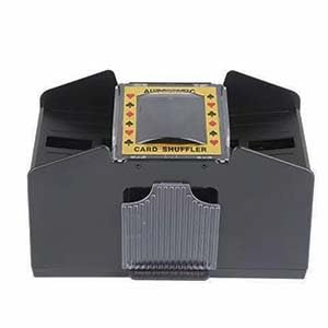 MiniGlypture Kartenmischer 4 Deck，Automatischer Kartenmischmaschine Elektrische, batteriebetrieben Spielkarten-Shuffler für Home Party Club Bridge-Pokerspiele (4 Deck)