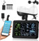 Bonvoisin Stazione Meteo 7-in-1 con Sensore Esterno Wireless a Energia Solare, Display Colorato WIFI, Viene con 2 Set di Batterie e Caricabatterie di Backup, Facile Installazione (EU)