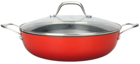 LAGUIOLE, Padella In Ghisa Rossa 5,5 L - Ritenzione Ottimale Del Calore, Leggera E Resistente, Antiaderente, Facile Manutenzione, Tutte Le Fonti Di Calore, Induzione, 100% Ghisa, 5,5 L, Rosso