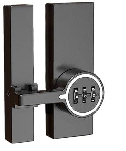 Cerradura de puerta con contraseña inteligente con perno de pestillo de aleación de zinc para una mayor seguridad del baño e instalación sin perforaciones, con acabado en blanco y negro con