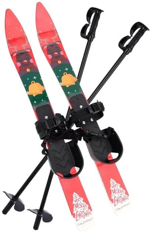 KFRNXNEWQ Ensemble de Ski de Fond for Enfants débutants, Sports d'hiver, Ski de Fond, for Skis avec bâtons et Fixations, âge 3-4 Ans