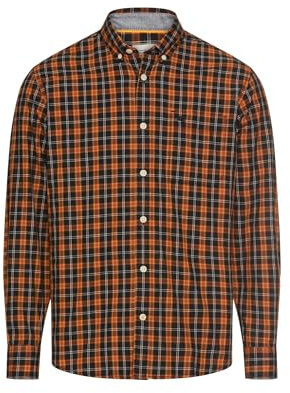 camel active Herren Langarm Hemd aus Reiner Baumwolle Zimt, Menswear-XL