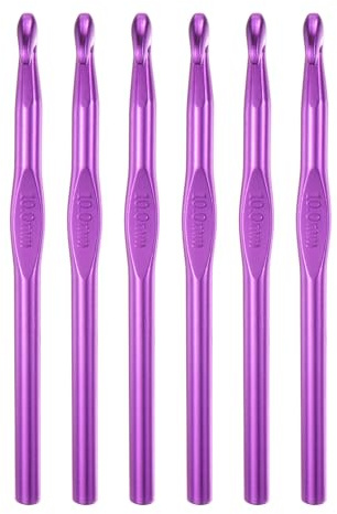QUARKZMAN aluminium virknål 10 mm US storlek N (storlek 15P) sticknålar för gör-det-själv hantverksgarn rosa 6 stycken